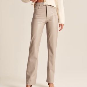 Abercrombie 90s straight ultra high rise leather pant curve love